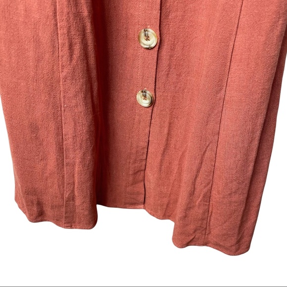 Lulu’s Lisbeth Rust Orange Button Front Dress, M - Picture 9 of 14